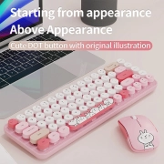 ماوس و کیبورد بی سیم مافی مدل I Bean Pro - صورتی