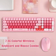 ماوس و کیبورد بی سیم مافی مدل Baby Bear - صورتی