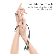 کابل شارژ سریع USB-A به لایتنینگ بیسوس مدل Jelly Liquid Silica Gel طول 2m - مشکی