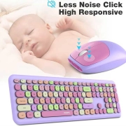 ماوس و کیبورد بی سیم مافی مدل 666 - بنفش