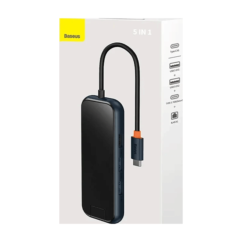 هاب 5 پورت USB-C بیسوس مدل AcmeJoy - خاکستری تیره 6