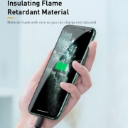 کابل شارژ سریع USB-A به لایتنینگ بیسوس مدل Silica Gel طول 1m - مشکی