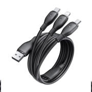 کابل شارژ سریع 3 در 1 (USB-A به Lightning ،USB-C و Micro USB) بیسوس طول 80cm - مشکی