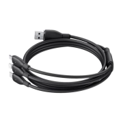 کابل شارژ سریع 3 در 1 (USB-A به Lightning ،USB-C و Micro USB) بیسوس طول 80cm - مشکی