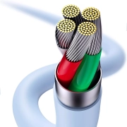 کابل شارژ سریع USB-A به لایتنینگ بیسوس مدل Jelly Liquid Silica Gel طول 2m - آبی