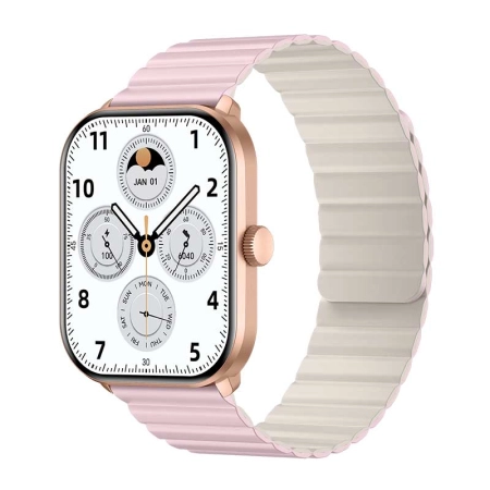 ساعت هوشمند شیائومی مدل Glorimi GC Plus - رزگلد - بند صورتی کرم