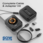 کیت شارژ بی‌سیم و لوازم جانبی AuraKit 15W – مشکی