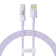 کابل شارژ سریع USB-A به USB-C بیسوس مدل Gem 100W طول 1m – بنفش