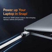 کابل شارژ سریع USB-C به USB-C بیسوس مدل CoolPlay Series 100W طول 1m - سفید