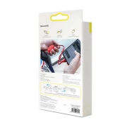 کابل شارژ سریع 3 در 1 (USB-A به Lightning ،USB-C و Micro USB) بیسوس مدل Golden Loop طول 0.12m - قرمز