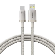 کابل شارژ سریع USB-A به USB-C بیسوس مدل Titanium 100W طول 1m - نقره ای
