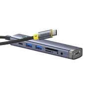 هاب 7 پورت USB-C بیسوس مدل UltraJoy Series - خاکستری تیره