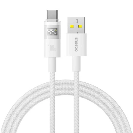 کابل شارژ سریع USB-C به USB-A بیسوس مدل CD Series 100W طول 1m - سفید