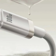 کابل شارژ سریع USB-A به USB-C بیسوس مدل Titanium 100W طول 1m - نقره ای