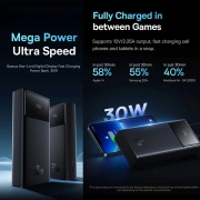 پاوربانک بیسوس Star-Lord مدل P10022905113-00 ظرفیت 30000mAh - مشکی