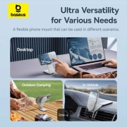 شارژر مگنتی و نگهدارنده گوشی بیسوس مدل C02 PrimeTrip Series با توان 15W - سفید