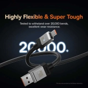 کابل شارژ سریع USB-A به USB-C بیسوس مدل Silky 100W طول 1m – مشکی