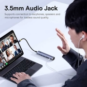 هاب 7 پورت USB-C بیسوس مدل UltraJoy Series - خاکستری تیره