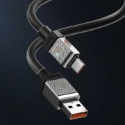 کابل شارژ سریع USB-A به USB-C بیسوس مدل Silky 100W طول 1m – مشکی