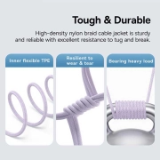 کابل شارژ سریع USB-C به USB-C بیسوس مدل Gem 100W طول 1m - بنفش