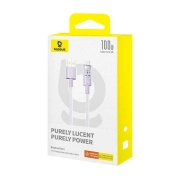 کابل شارژ سریع USB-A به USB-C بیسوس مدل Gem 100W طول 1m – بنفش