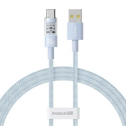 کابل شارژ سریع USB-A به USB-C بیسوس مدل Gem 100W طول 1m – آبی