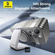 شارژر مگنتی و نگهدارنده گوشی بیسوس مدل C02 PrimeTrip Series با توان 15W - سفید