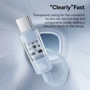 کابل شارژ سریع USB-C به USB-C بیسوس مدل Gem 100W طول 1m - آبی