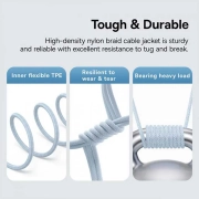 کابل شارژ سریع USB-C به USB-C بیسوس مدل Gem 100W طول 1m - آبی