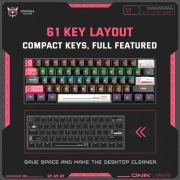 کیبورد باسیم گیمینگ اونیکوما مدل G55 – مشکی/صورتی 1