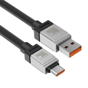 کابل شارژ سریع USB-A به USB-C بیسوس مدل Silky 100W طول 1m – مشکی