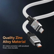 کابل شارژ سریع USB-C به USB-C بیسوس مدل CoolPlay Series 100W طول 1m - سفید
