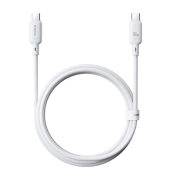 کابل شارژ سریع USB-C به USB-C بیسوس مدل Silky 100W طول 1m – سفید
