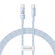 کابل شارژ سریع USB-C به USB-C بیسوس مدل Gem 100W طول 1m - آبی