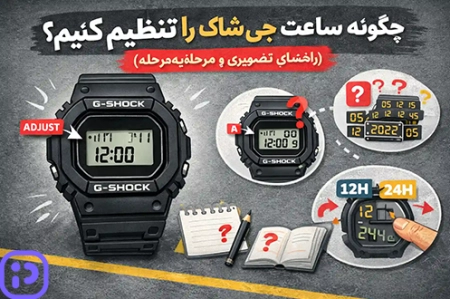 چگونه ساعت جی‌شاک (G-Shock) را تنظیم کنیم؟ (راهنمای تصویر)
