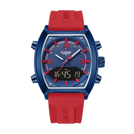 ساعت مچی مردانه دو زمانه نیوی فورس مدل NF9242 - رنگ قرمز