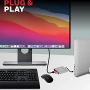 مبدل 2 در 1 USB-C به HDMI هانیول مدل HC000009/ADP/SLV - نقره‌ای