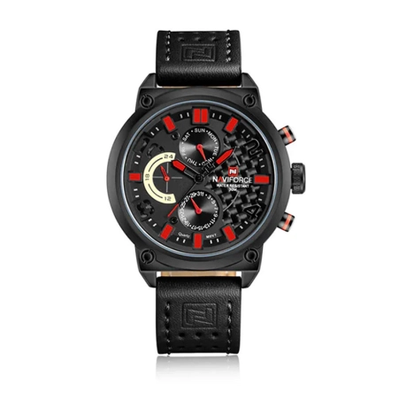 ساعت مچی عقربه ای مردانه نیوی فورس مدل NF9068 - رنگ مشکی ، قرمز