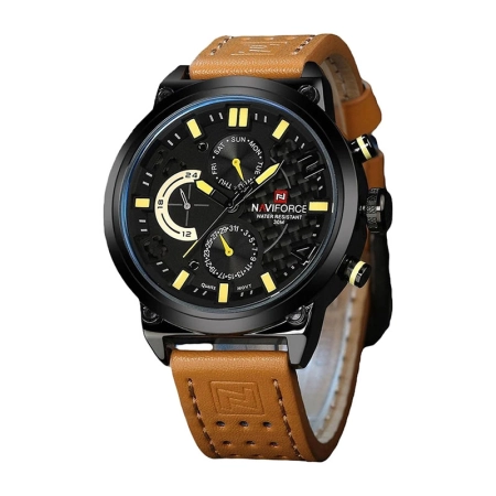 ساعت مچی عقربه ای مردانه نیوی فورس مدل NF9068 - رنگ عسلی