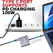 مبدل 2 در 1 USB-C به HDMI هانیول مدل HC000009/ADP/SLV - نقره‌ای