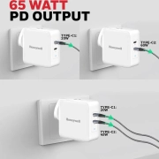 شارژ دیواری هانیول مدل HC000026/CHG/GAN/WHT/65W - سفید
