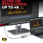 مبدل 2 در 1 USB-C به HDMI هانیول مدل HC000009/ADP/SLV - نقره‌ای