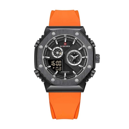 ساعت مچی مردانه دو زمانه نیوی فورس مدل NF9216 - رنگ نارنجی