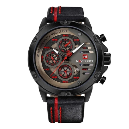 ساعت مچی مردانه نیوی‌فورس مدل NF9110 رنگ مشکی قرمز