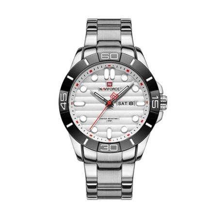 ساعت مچی مردانه نیوی‌فورس مدل NF9198 رنگ نقره‌ای