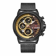 ساعت مچی عقربه ای مردانه نیوی فورس مدل NF9110 - رنگ قهوه ای با بند حصیری