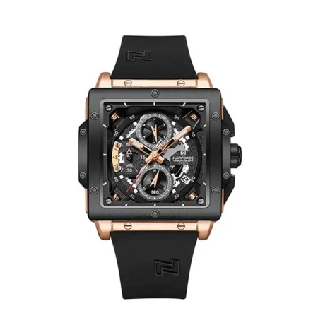 ساعت مچی عقربه ای مردانه نیوی فورس مدل NF8064 - رنگ مشکی ، رزگلد