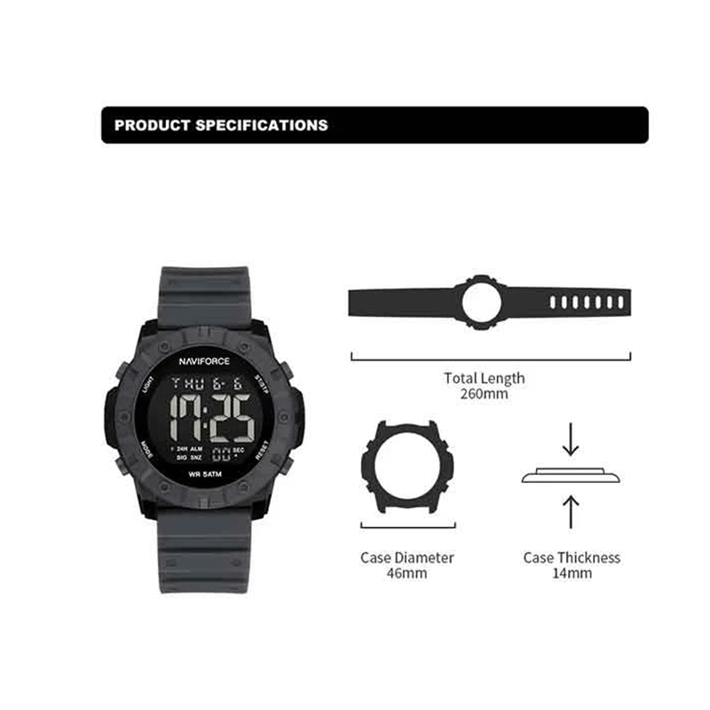 ساعت مچی دیجیتال مردانه نیوی فورس مدل NF7110 - رنگ طوسی