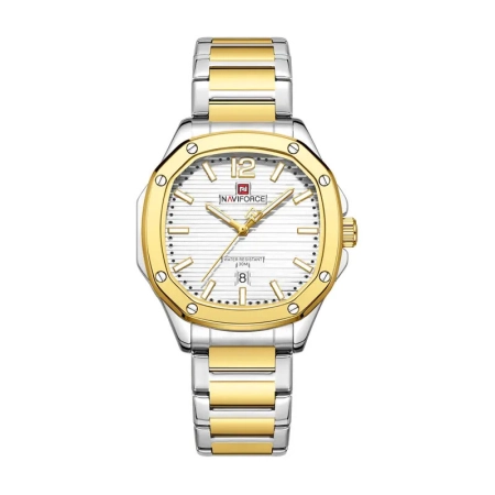 ساعت مچی عقربه ای مردانه نیوی فورس مدل NF9243 - رنگ نقره ای طلایی