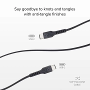 کابل شارژ سریع USB-C به USB-C SBS مدل TECABLETCC20K طول 1.5 متر - مشکی